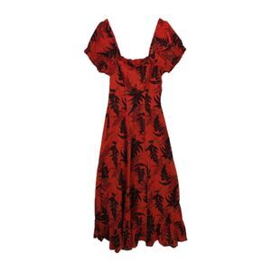 Vintage Tropicana Maxi Dress Honolulu Hawaii Red Black Floral Small/Medium
